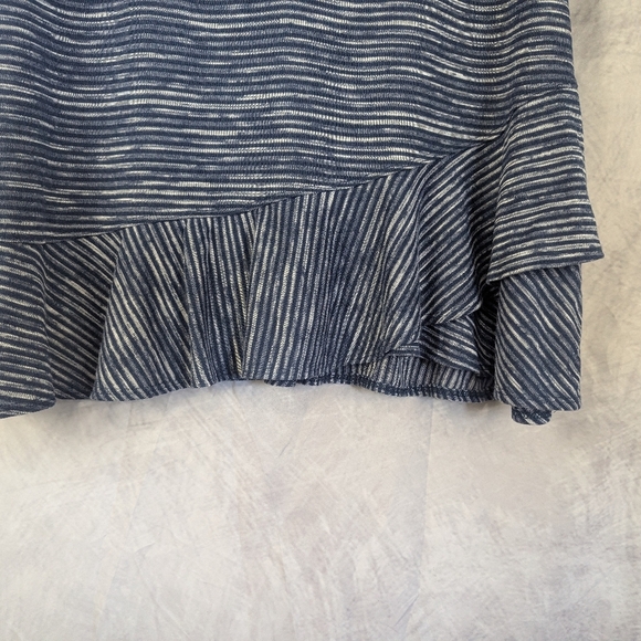 Terra & Sky Size 14W Pomplum Blue Striped Blouse - Picture 4 of 11